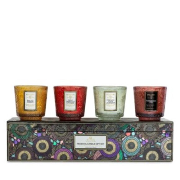New. Valuspa Japonica Pedestal Candle Gift Box, Set of 4 - Picture 1 of 6